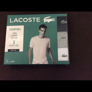 NIB Men’s Lacoste 3pk Tee Sz Lg